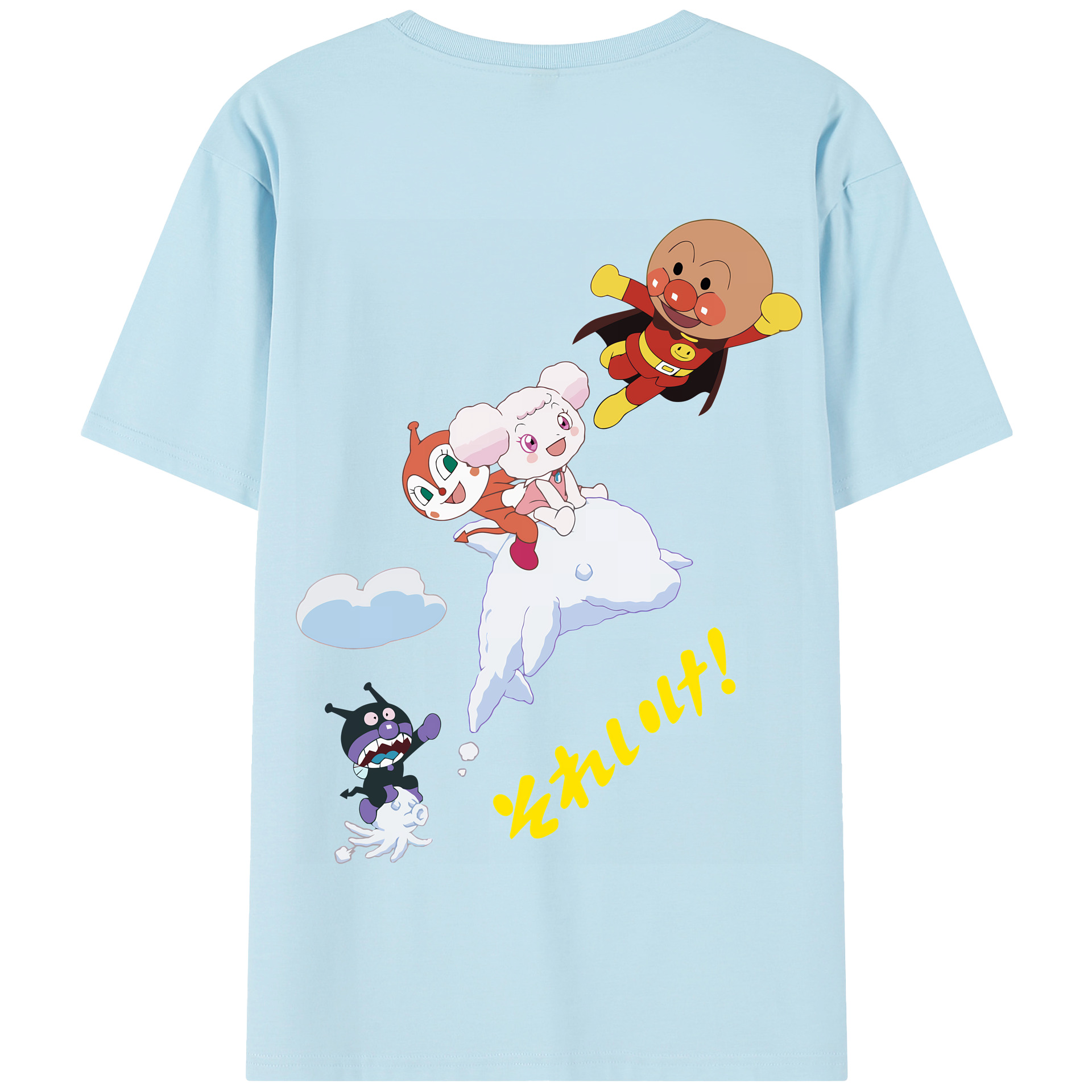 （画像用） アンパンマン Anpanman 綿100％半袖Tシャツ（背面プリント）